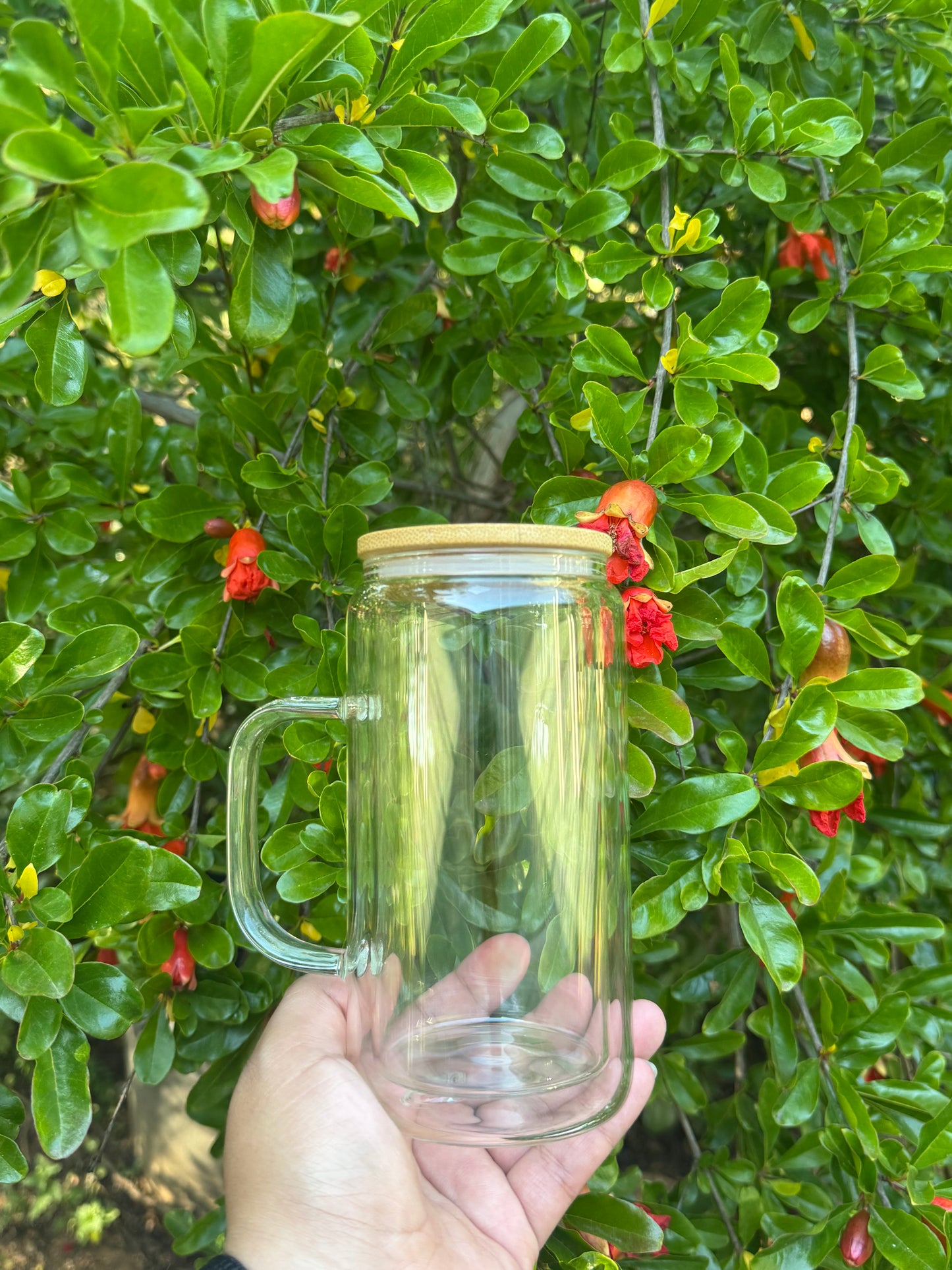 16oz Glass Snowglobe w/ Handle